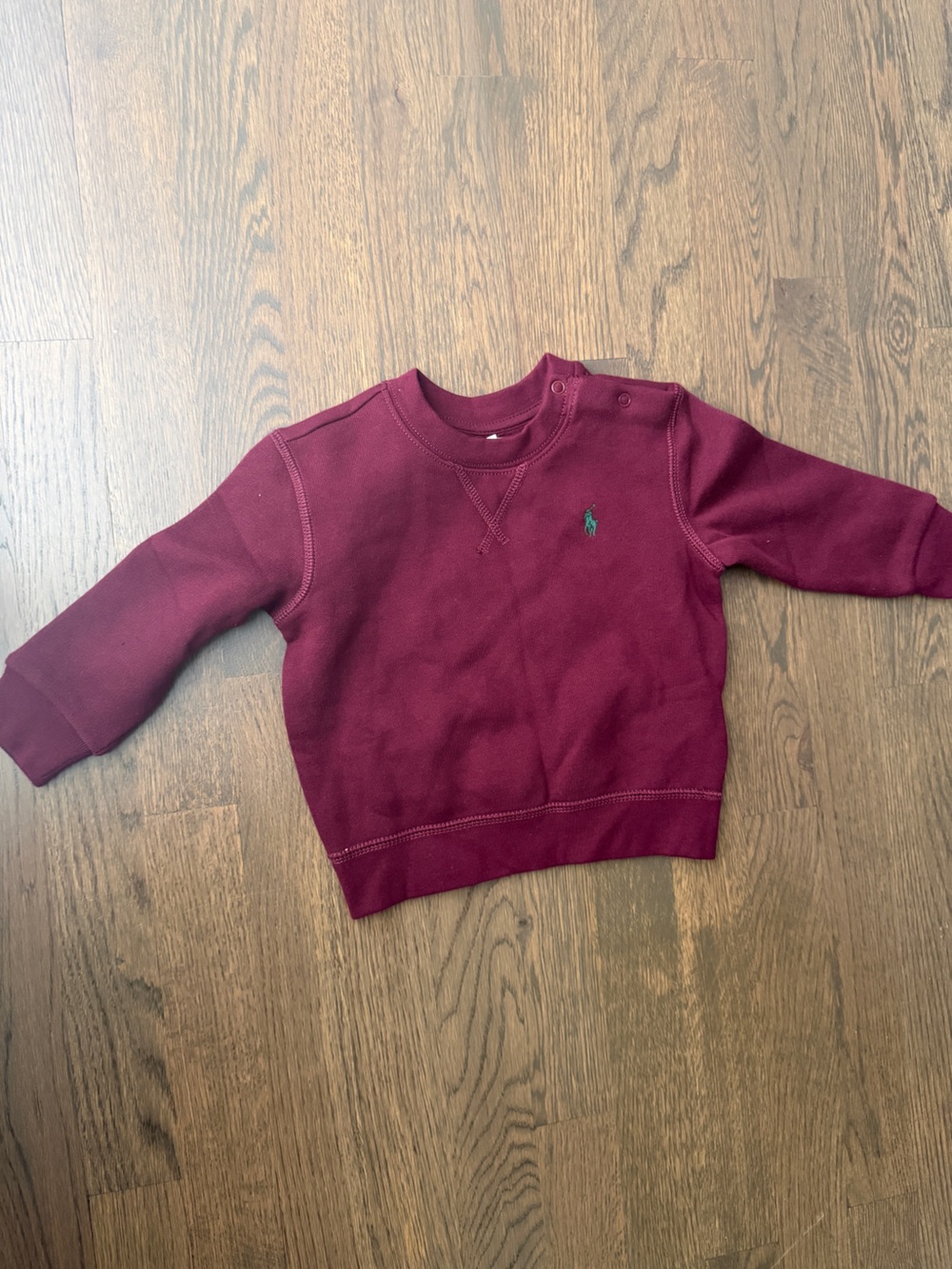 Ralph Lauren Burgundy Crewneck Sweatshirt with Polo Logo